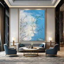 Load image into Gallery viewer, Blue Sky & Green Branches Abstract, Ideal for Light - Filled Breakfast Nook & Nature - Inspired Home Office LargeART1986