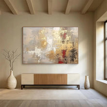 Load image into Gallery viewer, Elegant Gray and Gold Abstract Textures Abstract acrylic painting DLZ045