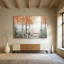 Load image into Gallery viewer, “Autumn Birch Forest Path” - Misty Forest Abstract Acrylic, Great for Bedroom and Conservatory DLZ222