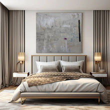 Load image into Gallery viewer, Light Gray Abstract Marks Painting, Ideal for Serene Bedroom & Minimalist Café LargeART1417