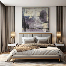 Load image into Gallery viewer, Purple and Gray Abstract Art for Bohemian - style Living Room & Artsy Wine Bar LargeART0948
