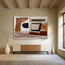 Load image into Gallery viewer, Earth - Toned Geometric Abstract Painting on Canvas - “Desert Shapes” DKH655
