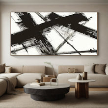 Load image into Gallery viewer, Large Monochrome Dynamic Strokes – Great for Industrial - Chic Loft & Art Gallery Corridor LargeART0716
