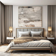 Load image into Gallery viewer, Neutral Textured Abstract with Patches Art for Industrial - style Apartment & Rustic Art Studio LargeART0972
