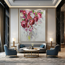 Load image into Gallery viewer, “Impasto Pink Flower Bouquet” - Vibrant Floral Art on Canvas DKH1464