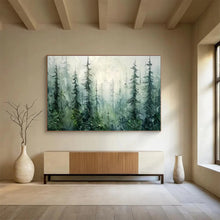 Load image into Gallery viewer, Hand - painted Forest Mist Oil Painting for Creating a Tranquil Atmosphere in Living Room Corners LargeART1600