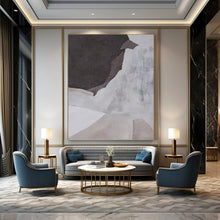 Load image into Gallery viewer, “Muted Tones Abstract Forms” - Grey, White Abstract Art on Canvas DKH1182