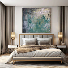 Load image into Gallery viewer, Green & Blue Textured Abstract Painting, Suited for Bohemian Living Room & Artistic Studio LargeART1472