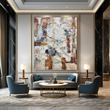 Load image into Gallery viewer, “Textured Urban Abstract Collage” - Multicolor Abstract Art on Canvas DKH1302