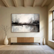 Load image into Gallery viewer, Black - White Abstract Landscape for Minimalist Bedroom & Monochrome Gallery DKH153