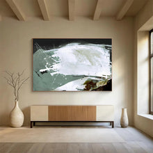 Load image into Gallery viewer, Bold White and Green Abstract Abstract acrylic painting DLZ133