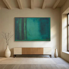 Load image into Gallery viewer, Gradient Teal Abstract Painting on Canvas - “Deep Calm” DKH615