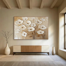 Load image into Gallery viewer, Textured White Flower Painting for Romantic Bedroom & Floral - Themed Café DKH309
