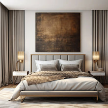 Load image into Gallery viewer, Dark Brown Textured Abstract Art for Industrial - style Restaurant & Rustic Home Library LargeART0944