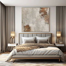 Load image into Gallery viewer, Hand - painted Oversized Gray - Brown Textured Abstract Acrylic Art for Rustic Living Rooms LargeART0105