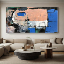 Load image into Gallery viewer, Large - Scale Pink - Blue Urban Abstract Art for Rooftop Lounge & Creative Office LargeART0468