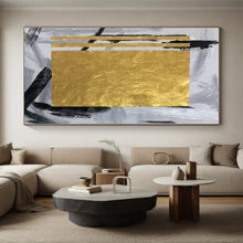 Load image into Gallery viewer, Large - Scale Gold - Black Abstract Geometry Acrylic for Sophisticated Hallway LargeART0292