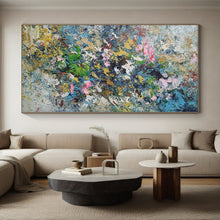 Load image into Gallery viewer, Hand - painted Massive Colorful Abstract Floral Burst Acrylic Art for Vibrant Dining Rooms LargeART0017