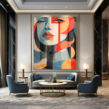 Load image into Gallery viewer, Geometric Abstract Painting, Multicolor, Modern Art for Café & Studio LargeART2172