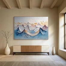 Load image into Gallery viewer, 3D Mountains “Pastel Peaks” Painting on Canvas, Serene Landscape Art DKH902