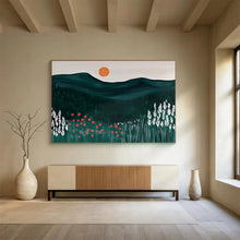 Load image into Gallery viewer, Minimalist Mountain Sunset Abstract Painting for Modern Bedroom & Nature - Inspired Office DKH224