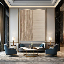 Load image into Gallery viewer, “Beige Textured Stripes” - Minimalist Abstract Art on Canvas DKH1478