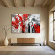 Load image into Gallery viewer, Bold Red & Black Abstract - Dramatic Living Room Art LargeART1485