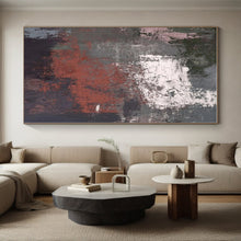 Load image into Gallery viewer, Oversized Gray - Red Textured Abstract Acrylic Art for Industrial Loft & Modern Office LargeART0419