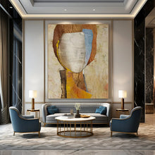 Load image into Gallery viewer, Mixed - Media Collage Portrait, Earth - Toned Textured Art for Bohemian Bedroom & Artistic Study LargeART2221