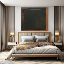 Load image into Gallery viewer, Large - Scale Hand - painted Dark Green Framed Abstract Acrylic Art for Dramatic Dining Rooms LargeART0150