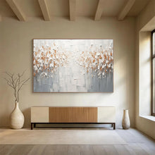 Load image into Gallery viewer, White & Gold Textured Abstract Painting - Ideal for Glamorous Bedroom & High - End Gallery DKH047