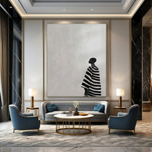 Load image into Gallery viewer, Black - White Abstract Silhouette Art, Perfect for Modern Gallery Wall & Thoughtful Study LargeART2040