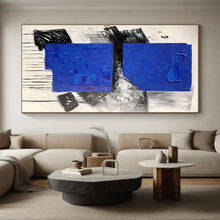 Load image into Gallery viewer, Enormous Textured Blue - Black - White Abstract Acrylic for Creative Agency Office & Bold Art Gallery LargeART0330