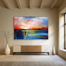 Load image into Gallery viewer, Colorful Abstract Landscape with Waterfall On Canvas for Family Room & Creative Studio DKH339