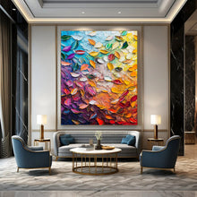 Load image into Gallery viewer, Rainbow - Colored Textured Petal Abstract Art, Ideal for Creative Studio & Playful Kids’ Room LargeART2071