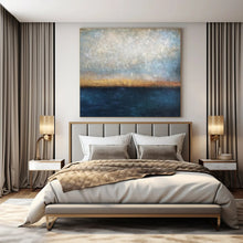 Load image into Gallery viewer, Blue & Orange Abstract Horizon Painting, Perfect for Beach House Living Room & Sunset - Themed Bar LargeART1441