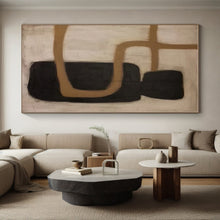Load image into Gallery viewer, Black and Brown Curves Acrylic Art - Great for Hallway & Studio Decoration LargeART0536