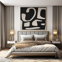 Load image into Gallery viewer, Black & White Organic Shapes Acrylic Art, Suited for Contemporary Studio & Bold Dining Area LargeART1076