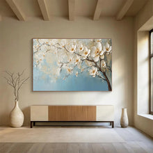 Load image into Gallery viewer, Textured White Blossom Tree Abstract Painting on Canvas - “Serene Blooms” DKH671