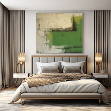 Load image into Gallery viewer, Green & Gray Abstract Canvas Painting, Great for Bohemian - Chic Bedroom & Nature - Inspired Study LargeART1297