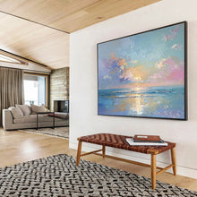 Load image into Gallery viewer, Vibrant Seaside Sunset Abstract Painting On Canvas DKH363