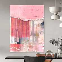 Load image into Gallery viewer, Pink & Red Textured Abstract Painting, Perfect for Bohemian Bedroom & Feminine Boutique LargeART1844