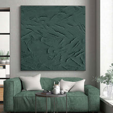 Load image into Gallery viewer, Large - Format Dark Green Textured Acrylic Art for Library & Meditation Room LargeART0430