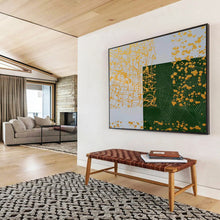 Load image into Gallery viewer, Geometric Abstract Painting with Yellow and Green for Modern Office & Art - Loving Library DKH307
