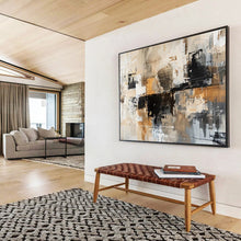 Load image into Gallery viewer, Hand - painted Neutral Tones Abstract Composition Acrylic Art for Serene Spa Waiting Areas LargeART1717