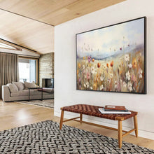 Load image into Gallery viewer, Hand - painted Wildflower Meadow Landscape Acrylic Art for Bohemian - Style Sunrooms LargeART1699