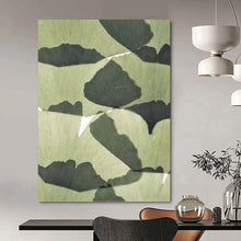 Load image into Gallery viewer, “Ginkgo Shadows” - Nature - Inspired Leaf Art, Ideal for Conservatory Charm, Abstract Painting on Canvas DKH1070