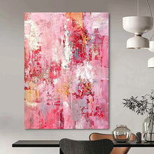 Load image into Gallery viewer, Pink Abstract Expressionist Art, Great for Feminine Boutique & Romantic Bedroom LargeART2300