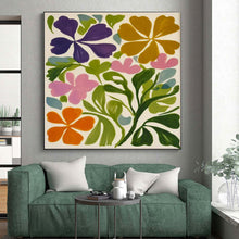 Load image into Gallery viewer, Vibrant Floral Patchwork Art for Garden - Themed Bedroom & Bright Café LargeART0877