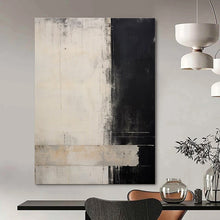 Load image into Gallery viewer, Black & White Textured Abstract Painting, Ideal for Modern Office Lobby & Monochrome Living Room LargeART1384